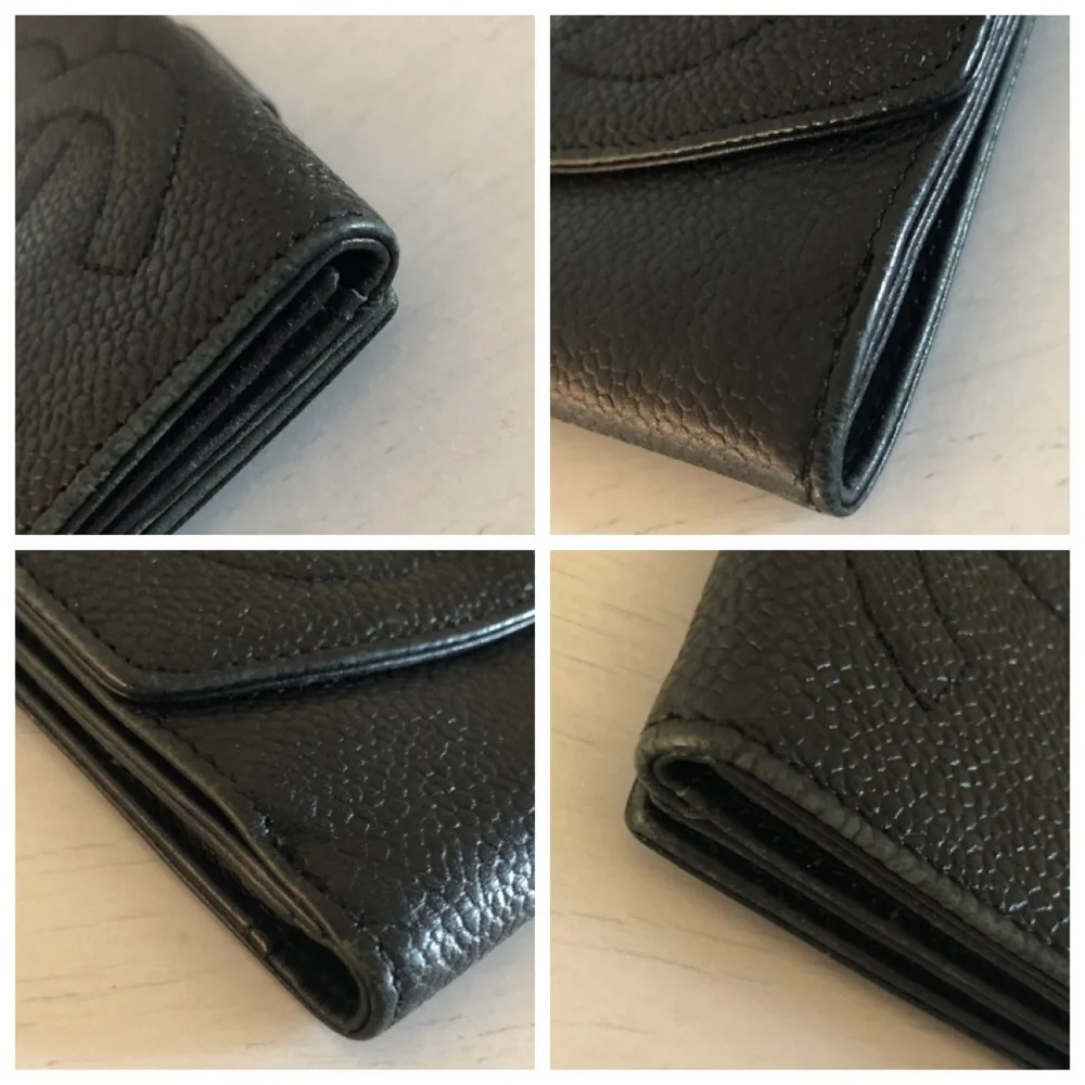 Chanel Timeless Flap Vintage Wallet in Black Caviar Leather - Picture 11 of 13